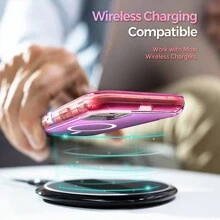 适用于 iPhone 16/15/14/13/12/11 系列透明手机壳，兼容 MagSafe，三层磁性充电盒，iPhone 16 Pro Max 重型防震防摔手机壳，适用于圣诞节、生日、新年礼物、冬季、送给家人、朋友、生日、女朋友、男朋友的礼物 - 粉色 - 查看 4