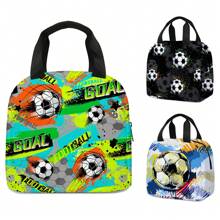 Large-Capacity Handbag, Storage Bag, Football Theme Design Handbag, Suitable For Students, Offices, Outdoor Picnics, Various Uses - Football Pattern - View 11