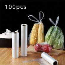 100/300pcs厨房一次性保鲜袋家用透明背心袋超市大塑料袋适用于包装产品市场、便利店、水果店等商店包装用品、户外、露营 - 彩色 - 查看 3