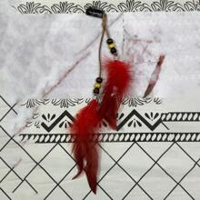 Ein Set mit mehrfarbigen Federn Haarclips - handgemachtes Quasten Accessoire mit westlichem, ätherischem Charme, Federn Haarclips, (Einige Accessoire Farben werden zufällig versendet, zum Beispiel ist die Farbe der Perlen an den Federn zufällig, der Pressenstil und die Blattform des Haarclips sind zufällig, was das normale Tragen nicht beeinträchtigt), Schulsachen