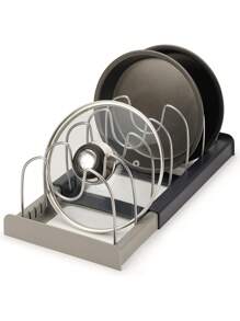 1개 조절 가능한 주방 냄비 뚜껑 수납 랙, 수납형 내부 캐비닛 냄비 & 팬 주방 정리대, 식탁 위 볼 & 접시 랙, 뚜껑 홀더, 주방 용품 서랍 정리대