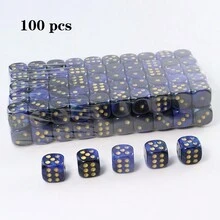 100pcs Colorful Marble D6 Acrylic Round Corner Dice, Premium Durable Dice, Suitable For Games, Math, And Classroom Teaching (12mm) - Multicolor - View 15
