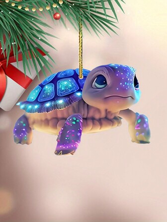 1/2/3/5pcs Vibrant Acrylic 2D Turtle Pendant - Hanging Ornament With Ocean-Inspired Design, Elegant Car Interior Decoration, Detailed Travel Backpack Charm, Perfect Christmas Gift, And Unique Auto Accessories For Turtle Lovers