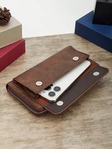 HOVI'S Túi xách tay cổ điển đơn giản dành cho doanh nhân, dung tích lớn, giải trí, đi làm, ví điện thoại di động, quà tặng Halloween, Giáng sinh cho nam, thu đông, du lịch, ngày lễ, thực tế, sinh viên, lễ tạ ơn, quà tặng cho nam, túi xách cho nam, túi xách cho nam, quà tặng vui nhộn, ví đựng tiền xu, kỳ nghỉ, đi bộ đường dài, máy tính xách tay, đa chức năng, dùng ngoài trời, di động, thời trang, thường ngày, quà tặng cho bố, quà tặng cho bạn trai, túi đeo ngực cho nam, túi đeo hông cho nam, túi đeo chéo, túi đeo vai, túi da, túi đeo hông, túi đeo hông - màu nâu - Xem 5