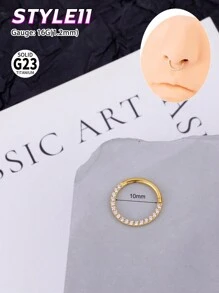 1pc Y2k Titanium Antlers Heart Nose Ring Hypoallergenic Segment Seamless Septum Jewelry Crown Bow Chain Nose Ring Hoop Triple Triangle Daith Helix Earrings Teardrop Septum Clicker Ring 10mm Nose Ring Hoop Horseshoe Septum Jewelry Hinged Clicker Ring Rook Earrings For Septum, Helix, Rook, Tragus, Daith, Cartilage Earring For Women Girls Christmas Gift Christmas Piercing Body Jewelry For Party Dates Daily Wear