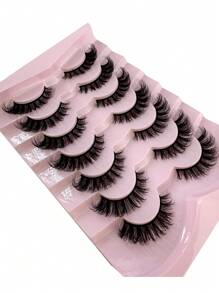 7 Pairs/Pack DD Curl Russian Lashes Voluminous Fake Eyelashes Thick Curly Fluffy Volume False Eyelashes Artificial 3D Mink Lashes Cat-Eye Look Wispy 8D Volume Fake Eyelash Strips Eye Lifting Look Extension Full Eyelash Strip To Lengthen And Volumize The Outer Corner Of Your Eye For Beauty Makeup Strip Lashes, Lashes, Eyelashes, Fake Lashes