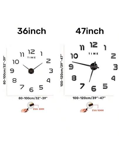 Moderne 16 35.4 51.18 Inch DIY Acrylic Wand Klok Large Silent Non Ticking Living Room, Bedroom, Minimalist Easy Installation, Perfect Home Office Room view 5