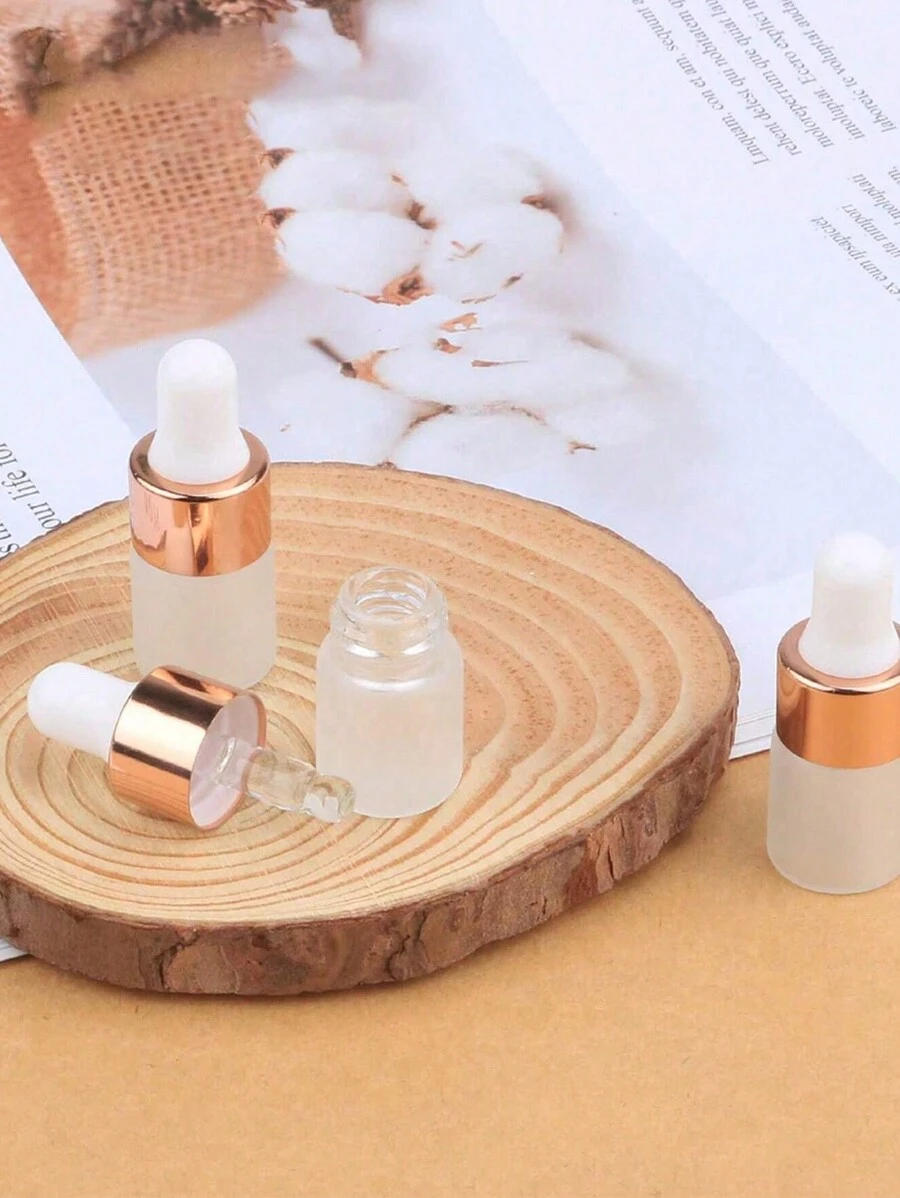 1ml/2ml/3ml/5ml,粉色磨砂滴管瓶-玻璃酊剂瓶,防漏精油瓶,用于储存和旅行,精油分配瓶,塑料尖头滴管原液空瓶, - 粉色 - 查看 1