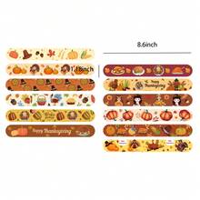12/24 chiếc Vòng tay hình lá phong bí ngô gà tây mừng lễ Tạ ơn, đồ trang trí tiệc ngày lễ & quà tặng nhỏ - Nhiều màu - Xem 2
