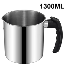 1.3L Wax Melting Pot, 44oz Wide Mouth Large Diameter Wax Melter Pot With Heat-Resistant Handle For Candle Making - Silver - View 1