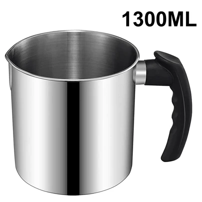 1.3L Wax Melting Pot, 44oz Wide Mouth Large Diameter Wax Melter Pot With Heat-Resistant Handle For Candle Making