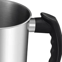 1.3L Wax Melting Pot, 44oz Wide Mouth Large Diameter Wax Melter Pot With Heat-Resistant Handle For Candle Making - Silver - View 3