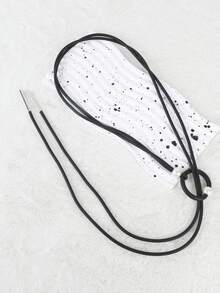 MARLIWOO 1 件新款 Y 形长款设计项链，简约风格时尚配饰女士项链 - 黑色 - 查看 6