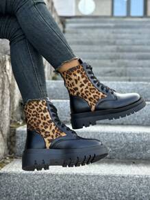 Ladies' Combat Boots Sell Well, Fashionable And Personalized Strap Elements, Motorcycle Boots - Gold - View 8