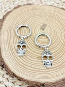 1 对银色骷髅金属饰物，用于 DIY 靴子/鞋子朋克风格装饰 - 銀色 - 查看 4