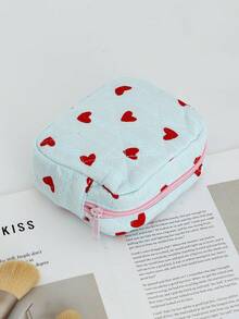 1Piece Quilted Sanitary Napkin Period Bag For Teen Girls, Sanitary Napkin Storage Bag, Cute Quilted Floral Sanitary Pad Bags Pounch, Portable Tampons Zipper Organizer Bag For School Girls Cute Cherry Pattern Mini Makeup Bag Lipstick Storage Bag Mini Makeup Bag For Purse Clutch Makeup Organizer Pouch For Women Preppy Small Cute Makeup Bag Coin Purse - Multicolor - View 18