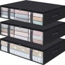 1/3PCS Thùng đựng đồ dưới gầm giường có thể gấp lại - Tủ đựng chăn chống bụi có cửa sổ, Phụ kiện phòng ngủ gia đình tiết kiệm không gian Quần váy Giày dép Quần jean Bốt Váy - Phụ kiện nhiều màu ngẫu nhiên - Xem 8