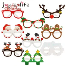 9 sztuk Mikołaj Xmas Tree Elk Paper Glasses Frame Christmas Glasses Photo Prop Dekoracje Świąteczne Prezent Dla Dzieci Nowy Rok