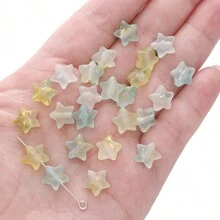 10g/Pack 10mm Shimmering Translucent Star Acrylic Beads - Smooth & Frosted Finish, Mixed Vibrant Colors - Perfect For Crafting & DIY Project - Pentagram - View 10