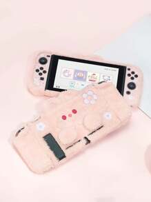 GeekShare 1 件可爱粉色毛绒兔子设计减震防刮保护壳适用于 Switch - 粉色 - 查看 9