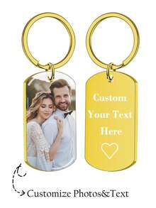 1 件定制钥匙扣，带图片个性化雕刻照片/文字/狗牌钥匙扣，适用于家庭圣诞派对、新年、情人节礼物、毕业礼物、母亲节礼物、父亲节礼物 - 彩色 - 查看 13