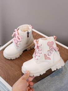 1 双全新爱心与蝴蝶结三叶草图案女童靴