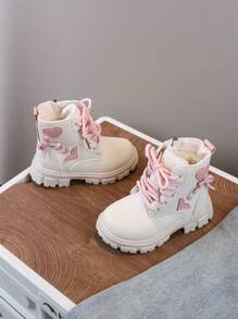 1 双全新爱心与蝴蝶结三叶草图案女童靴
