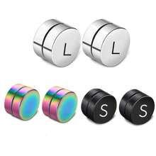 Stainless Steel Magnetic Clip-On Earrings, Minimalist Round Magnetic Ear Studs, Double Sided, Suitable For Men & Women, Sweet & Cute Style Healing Earring