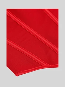 New Arrival Red Matte Texture Strapless Tight Bustier Women's Sexy Corset Top