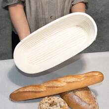 1pc, Bread Proofing Basket, Round/Oval Bread Proofing Basket With Proofing Liner Cloth, Fermentation Basket Natural Rattan Bowl, Yeast Bread Dough, Bread Bakery Basket, Artisan Bread Making For Professional & Home Bakers - Beige - View 1