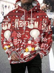 Men's 3D Christmas Gift Small Lantern Printed Hoodie - Multicolor - View 1