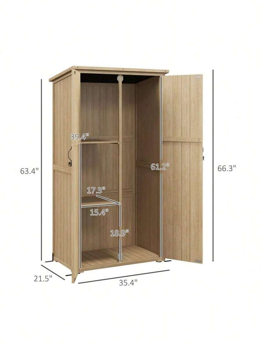 Outsunny Wooden Garden Shed, Outdoor Storage With Waterproof