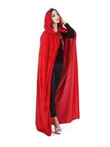 1pc Christmas Party Red Riding Hood Cloak, Red Fairy Princess Robe Costume, Suitable For Various Festive Occasions & Role Play Christmas Tree Santa Claus Prom Halloween - Multicolor - View 7