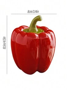 1 件陶瓷辣椒形茶罐，创意展示密封茶叶和食物储存罐 - 彩色 - 查看 2