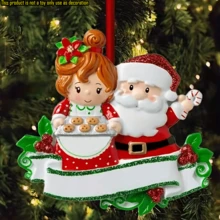 2 đồ trang trí treo bằng nhựa hình ông già Noel, hoàn hảo để trang trí cây thông Noel - Nhiều màu - Xem 2