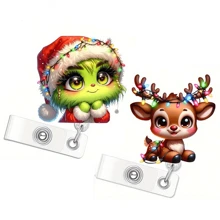 1 件，海龟乌龟形伸缩徽章夹，按扣，亚克力 ID 徽章卷轴，适合教师学生医生护士男女的礼物 - 彩色 - 查看 1