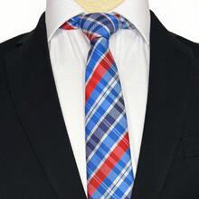 Edi Saraiva Soft Touch Tie With 6 Cm Toe Premium Plaid Polyester - Xanh và đỏ - Xem 10
