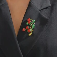 1 件草莓胸针，美学胸针，可爱水果草莓胸针，多功能时尚配饰，送给朋友和家人的完美礼物，适合节日派对和日常穿着，可作为圣诞礼物，也可作为她的生日礼物。 - 彩色 - 查看 1