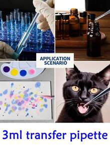 20 Pcs 3 Ml Plastic Pipettes, Graduated, Disposable Essential Oil Droppers, Ideal For Cosmetic Tools, Science And Laboratories - Clear - View 2