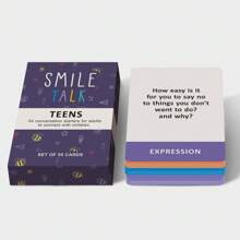 HEART BRIDGE 1 Box, Teenage Dialogue Card Game, Tabletop Game, Family Interactive Tool, Thought-Provoking & Encouraging Self-Expression, Halloween/Christmas/Children's Day Gift, Suitable For Game Night | Size: 3.54in X 2.56in X 0.75in || 55 Cards - Dusty Purple - View 6