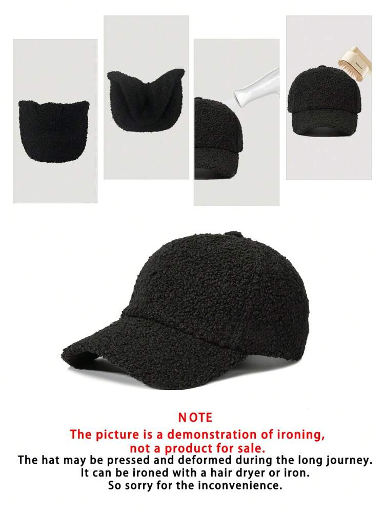 1pc Women's Corduroy Flat-Top Baseball Cap, Adjustable Outdoor Sun Protection Casual Hat Suitable For Spring, Autumn, Travel, Beach, Vacation, Unisex Y2K Style Cap - Baseball Cap - View 10