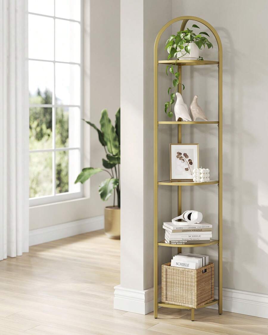 VASAGLE Corner Shelves - Gold - View 1