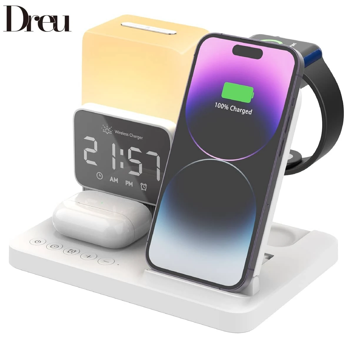 Dreu 6 In 1 Wireless Charging Station For Apple Charging Station 15W