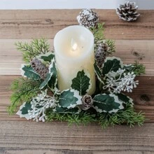 1 PIEZA Nuevo producto de decoración de candelabro navideño, Palmatoria anillo de corona de aroma, Decoración de escritorio creativa para el hogar