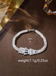 SOKI SOKI 国庆节女士手表 2 件装 华丽优雅全水钻装饰女士手表和手链 非常适合派对和婚礼 适合日常佩戴、感恩节、万圣节、圣诞节、生日派对、斋月，可作为完美的礼物 无盒 - 查看 8