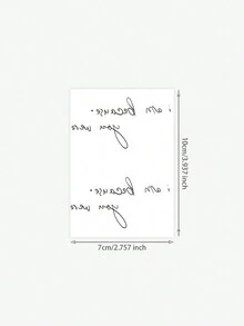 1 miếng dán hình xăm tạm thời chữ "Because Of You" màu đen, chất liệu PVC, phù hợp cho những người yêu thích thời trang. - màu đen - Xem 4