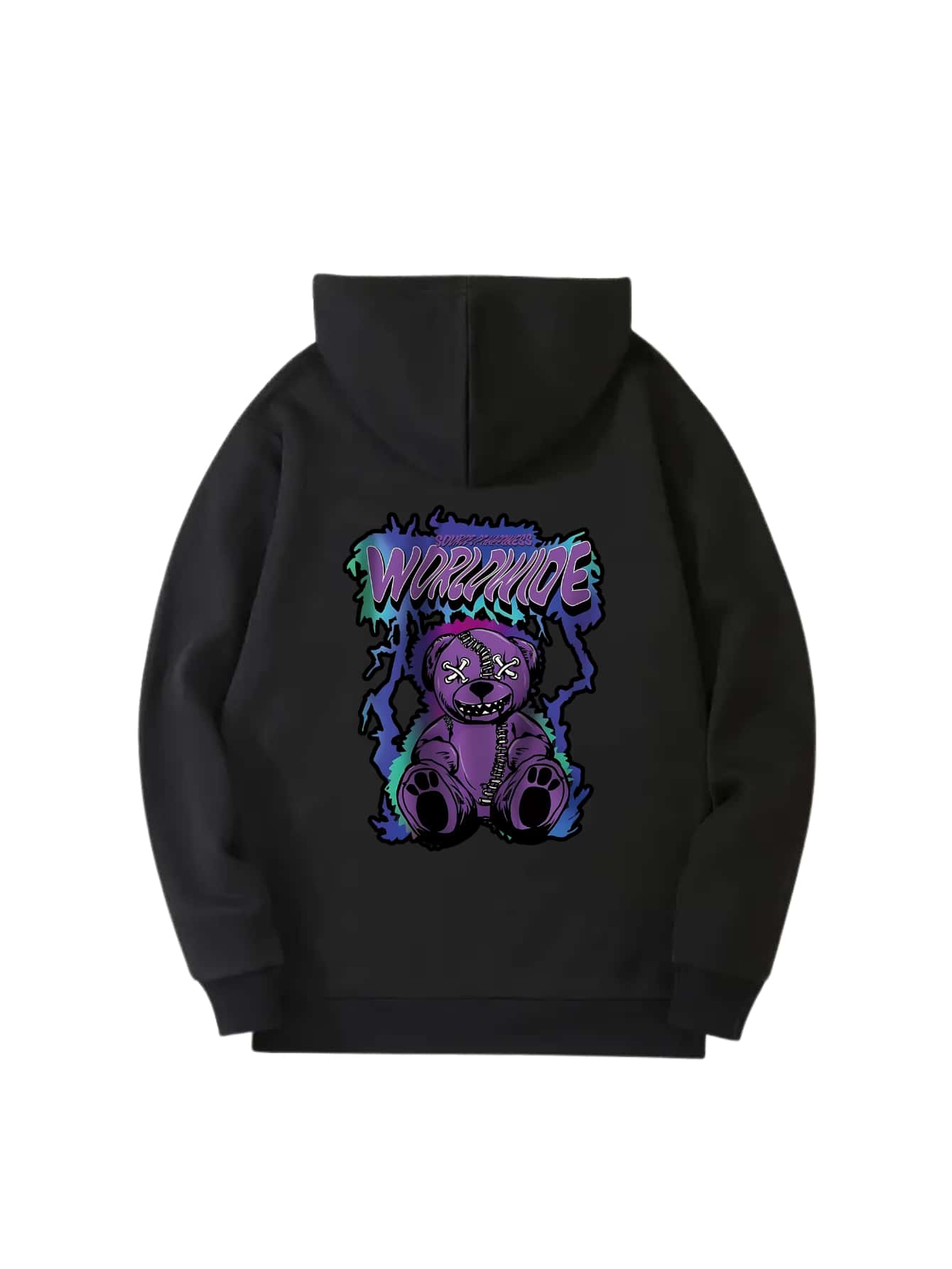 Men's StreetWear Sweatshirt With Young And Creative Print In DTF SHIPPING IN LESS THAN 24 HOURS - màu đen - Xem 1