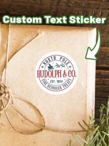 12/24/40pcs Customized Personalized Christmas Gift Circular Stickers, Customized Christmas Day Label Stickers, White Background Santa Claus Christmas Pattern Design, Customized Text Merry Christmas Label Personalized Gifts
