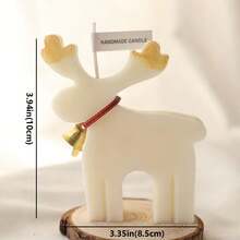 1 pezzo Candela profumata alla cera di soia a forma di renna da 10cm*8.5cm, a forma carina di cerbiatto, per decorazione d'atmosfera di casa, feste, vacanze, idea regalo festivo
