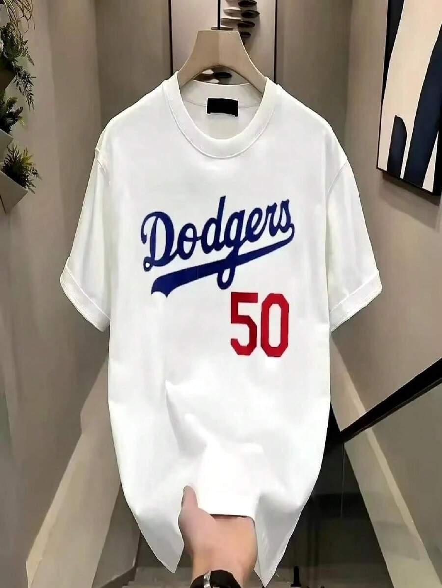 Dordgers 50s Streetwear T-Shirt Men's Fashion White Shirt Printed - 白色 - 查看 1
